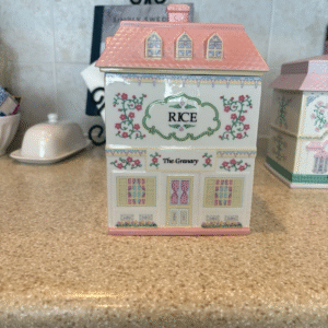 Vintage 1992 LENOX Spice Village The Granary RICE Canister Porcelain Nice