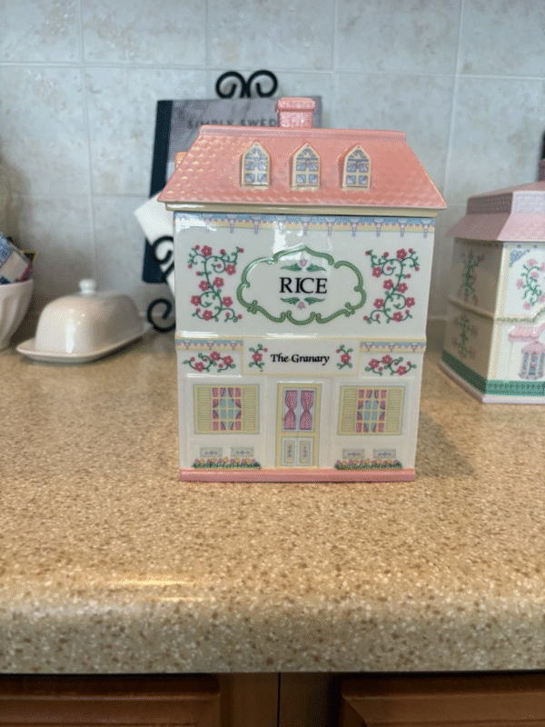 Vintage 1992 LENOX Spice Village The Granary RICE Canister Porcelain Nice